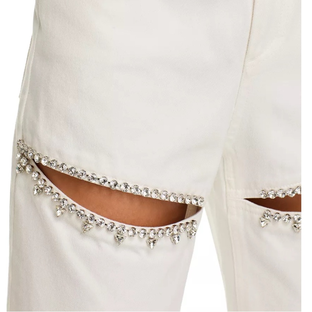 Torn by Ronny Kobo  Crystal Slit White Jeans!!!